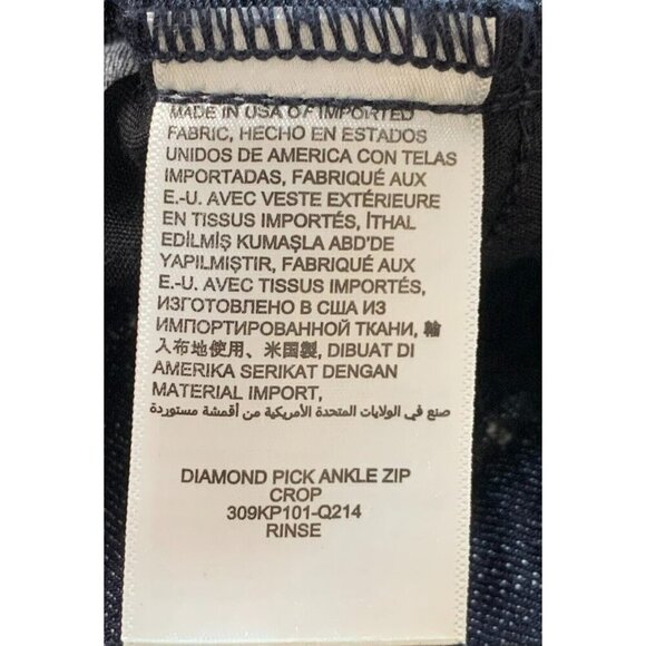 Bebe Women Jeans Size 27 Blue Rinse Diamond Pick Ankle Zip Skinny Mid Rise Crop - Picture 6 of 8
